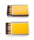 Top view of blank matches box isolated on white. Royalty Free Stock Photo
