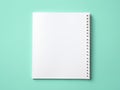 Top view blank paper. Desktop mock up, Flat lay of green working table background with office equipment, mockup greeting