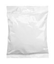 Top view of blank plastic pouch food packaging isolated on white Royalty Free Stock Photo