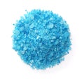 Top view of blue aroma bath sea salt Royalty Free Stock Photo