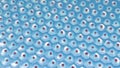 Top view on blue cell pattern with yellow cell nucleus Royalty Free Stock Photo