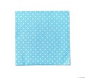 Top view of blue dot paper napkin