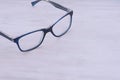 Top view of blue eye glasses Royalty Free Stock Photo