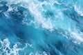 Top view of blue frothy sea surface. Shot in the open sea from above Royalty Free Stock Photo