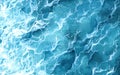 Top view of blue frothy sea surface. Watercolor Illustration Royalty Free Stock Photo