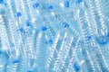 Top view of blue plastic bottles background. Recycle and World Environment Day concept Royalty Free Stock Photo