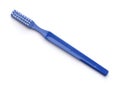 Top view of blue plastic toothbrush Royalty Free Stock Photo