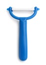 Top view of blue plastic vegetable peeler