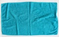 Top view of Blue Towel texture. Blue Towel Fabric Texture Background. Close-up. Blue  natural cotton towel background. Royalty Free Stock Photo