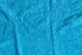 Top view of Blue Towel texture. Blue Towel Fabric Texture Background. Close-up. Blue  natural cotton towel background. Royalty Free Stock Photo