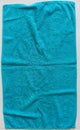 Top view of Blue Towel texture. Blue Towel Fabric Texture Background. Close-up. Blue  natural cotton towel background. Royalty Free Stock Photo