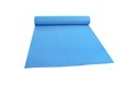 Top view blue yoga mat sport isolated on white background with clipping path Royalty Free Stock Photo