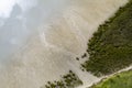 Top view of a boat laying on the shore in Matakohe area, New Zealand Royalty Free Stock Photo