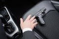 top view of bodyguard reaching gun Royalty Free Stock Photo