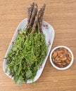 Top View of Boiled Neem with Sweet Sauce