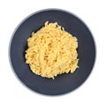 Top view of boiled risoni pasta in bowl isolated Royalty Free Stock Photo