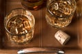 Two Glasses of Bourbon Whisky Royalty Free Stock Photo