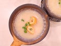 Singapore A bowl of claypot Pork porridge rice gruel Royalty Free Stock Photo