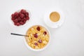 Top view of bowl of cornflakes