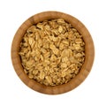 Top view of a bowl filled with brown sugar oat granola Royalty Free Stock Photo