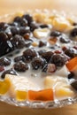 top view bowl of grass jelly vertical composition Royalty Free Stock Photo