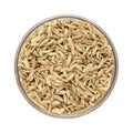 Top view of Bowl of Organic Fennel seed.