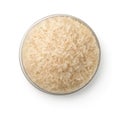 Top view of bowl with raw rice Royalty Free Stock Photo