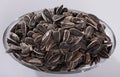 Top view of bowl with sunflower seeds Royalty Free Stock Photo