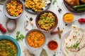 Top view bowls with indian food. High quality and resolution beautiful photo concept