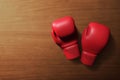 Top view boxing gloves 3d illustrations