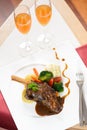 Top view of a braised lamb shank Royalty Free Stock Photo