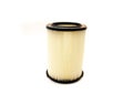 Top view brand new shop vacuum filter tube made of 1-layer standard pleated paper, filtration system captures dry pickup of dirt,