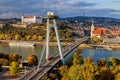 Top view of Bratislava, capital of Slovakia Royalty Free Stock Photo