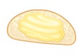 Top view of bread with spread butter. Natural dairy product on toast vector illustration Royalty Free Stock Photo