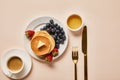 Top view of breakfast with cup Royalty Free Stock Photo