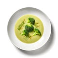 Top view on broccoli soup.