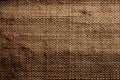 Top View Of Brown Burlap Texture Background - Generative AI Royalty Free Stock Photo