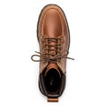 Top View of Brown Leather Work Boot image photo Royalty Free Stock Photo