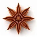 Top View of a Brown Star Anise Spice Isolated on White Background Royalty Free Stock Photo