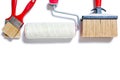 Professional house painter, work tools on a white background Royalty Free Stock Photo