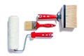 Professional house painter, work tools on a white background Royalty Free Stock Photo