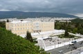 The top view of the building of the Greek Parliament and Syntagma Square.