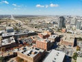 Top view building and highway system of Uptown Dallas with Marga Royalty Free Stock Photo