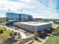 Top view building under construction with working crane North of Dallas, Texas Royalty Free Stock Photo