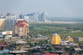 Top view of buildings of the city on a summer day. New and old districts of the city of Yakutsk