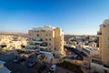 Top view of the buildings on the streets of Kiryat Sefer