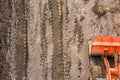 Top view of a bulldozer bucket