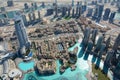 Top view from the Burj Khalifa, Dubai, UAE Royalty Free Stock Photo