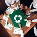 Top view business people planning and discussing on recycle. Trailblazing Royalty Free Stock Photo