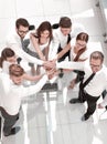Top view .business team putting their hands together Royalty Free Stock Photo